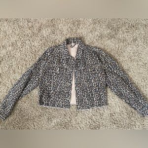 Free People Denim Jacket - Leopard Print